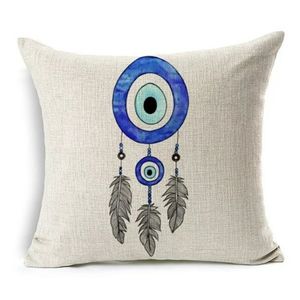 Mediterranean Eye Water Color Pillow Cover